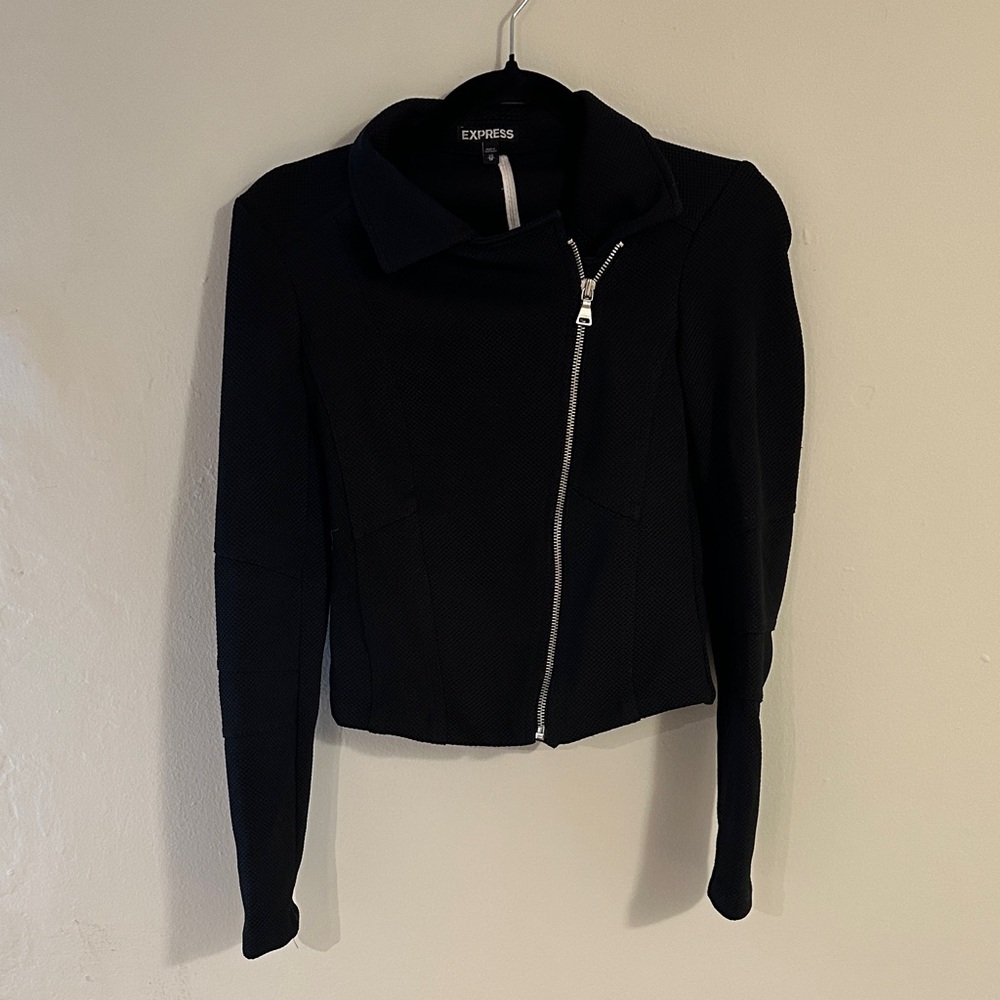 Express Women's Black Asymmetrical Zip Jacket